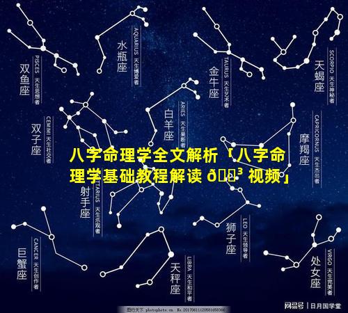 八字命理学全文解析「八字命理学基础教程解读 🌳 视频」